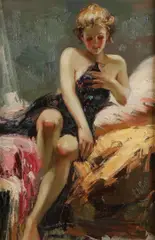 Nu au sofa by French School, Oil on canvas, sold Apr 2026