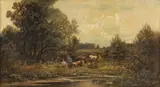 Carl Weber, Gone Fishing, Oil on canvas laid down on board