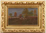 Ben Foster, Sheep Pasturing in the Moonlight, Oil on canvas