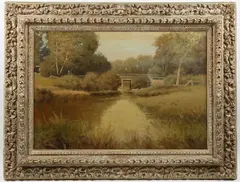Royal Milleson, Scene in Warwickshire, England, Oil on canvas