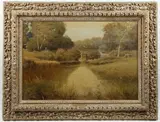 Royal Milleson, Scene in Warwickshire, England, Oil on canvas