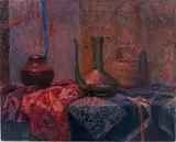 Alma Held, Still Life with Copper Vessels, Oil on canvas
