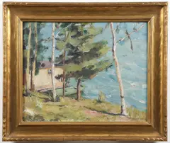 Alma Held, Wind Swept Lake, Oil on board