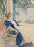 An Afternoon Rest on the Veranda by Rosina Emmet Sherwood, Watercolor on paper, sold Apr 2026