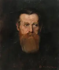 German School, Portrait of noted zoologist Johann Adam Otto Bütschli, Oil on canvas board