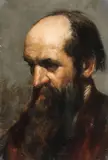 Munich School, Portrait of a Bearded Man, Oil on canvas board