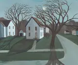 Dorothy Young Graham, Halloween Shadows, Oil on board