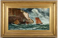 Edwin J. Ellis, Rounding the White Cliffs of Dover, Oil on canvas