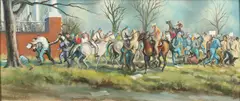 Trouble in Selma by Dorothy Young Graham, Oil on masonite, sold Apr 2026