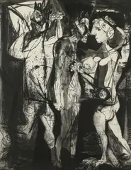 Mauricio Lasansky, For and Eye and Eye III, Intaglio aquatint on paper