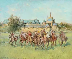 Stanislas Blaszczyk, Chantilly Courses an Attareau, Oil on canvas