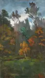 Zoltán Páldy, Early Fall Wooded Landscape, Oil on canvas