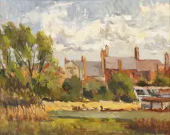 Stanley Nowell, Wrexham Backs, Oil on board