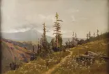 Claude Durande, Mountain Scene, Oil on canvas