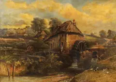 Frederick William Watts, Landscape with Mill, Oil on canvas