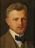 Munich School, Portrait of a Young Man in Bow Tie, Oil on board