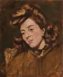 European School, Portrait of a Woman with Pompadour, Oil on board