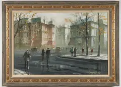 Jose Campuzano, After the Rain, Paris, Oil on canvas