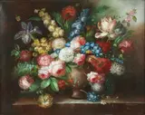 Continental School, Floral Still Life, Oil on canvas