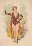 Jean de Paleologu, Affiches Belleville a Paris, advertisement for the printing firm, depicting Ms. Maud Santley, Stone lithograph in colors, Belleville Printing House, Paris