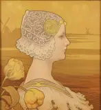 Paul Berthon, Portrait of Queen Wilhelmina, Color Lithograph