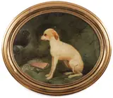Aleksey Antropov, Portrait of a Dog on Pillow in Chair, Oil on canvas