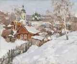 Alexander Zimin, The Village of Pylos in Spring, Oil on canvas