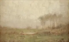 John Francis Murphy, Misty Landscape, Oil on wood panel