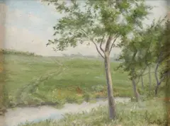 Karl Albert Buehr, Landscape with Stream, Oil on canvas