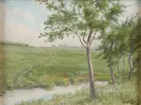 Karl Albert Buehr, Landscape with Stream, Oil on canvas
