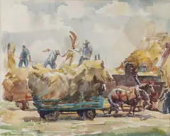 Making Hay by Robert von Neumann, Watercolor, sold Dec 2025