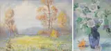 Francesco Jiaconino Spicuzza, Wisconsin Fall Landscape & Floral Still Life, Pastel