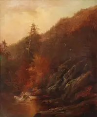 William Ongley, Fall River Landscape, Oil on canvas