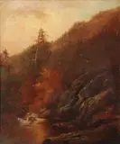 William Ongley, Fall River Landscape, Oil on canvas