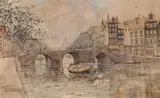 Canal Scene by Johannes G den Hengst, Watercolor on paper mounted on board, offered Dec 2025