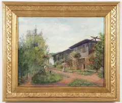 Cora A. van Eppe, Impressionistic Garden Scene, Oil on canvas