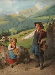Josef Büche, The Little Sister, Oil on canvas