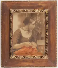 Walter MacEwen, Dutch Girl Sewing, Pastel on board