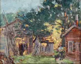 Harry Newman, Summer Farm Scene, Oil on board