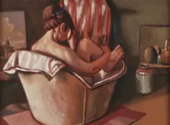 Jack Hartert, Nude Bathing, Oil on board