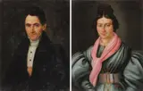 French School, Portrait of a Man and Woman, Oil on canvas