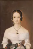 Continental School, Portrait of an Elegant Young Woman in Fancy Attire, Oil on tin