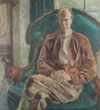 Werner Knoth, Portrait of a Seated Man, Oil on artist board laid down