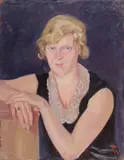 Kurt Weiss, Portrait of a Woman with Blonde Hair, Oil on canvas laid down