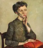 Raphael Soyer, Portrait of a Woman with her Hand Held to her Chin, Oil on canvas