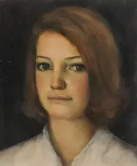 George Hayter, Portrait of Young Woman with Bob, Oil on canvas