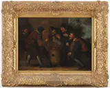 Adrian Brower, Men Making Merry, Oil on canvas laid down on cradled wood panel