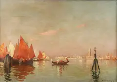 Bertram Priestman, The Grand Canal-Venice, Oil on canvas