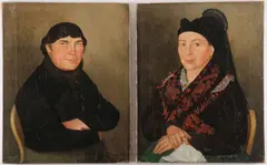 J. Eberhart, Husband and Wife Portraits, a pair of portraits, Oil on canvas