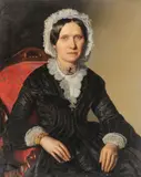 Ludwig Beyfuss, Portrait of Woman with Lace Dress, Oil on canvas